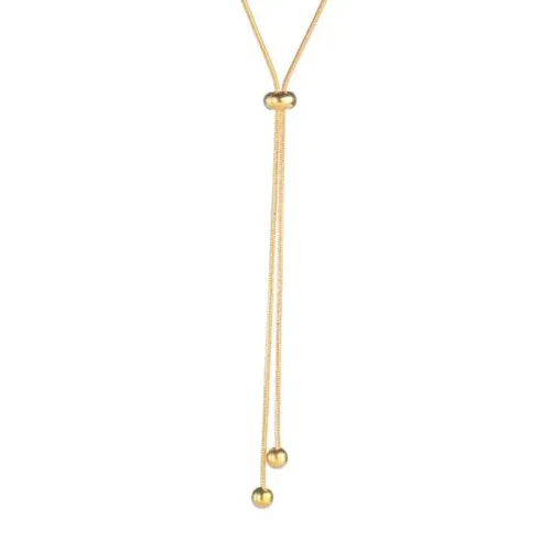 NTM3862 Adjustable Snake Chain Bead Pendant Necklace for Women Stainless Steel Jewelry