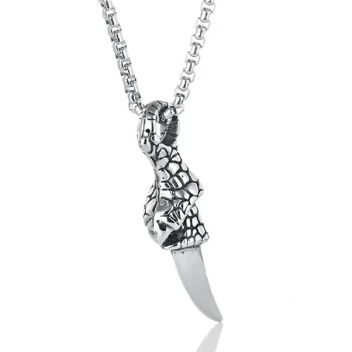 NTM2223 Eagle Claw Pendant Punk Necklace Stainless Steel Talon Tag Jewelry