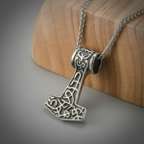 NTM2339 Men's Stainless Steel Thor Hammer Clavicle Pendant Nordic Necklace