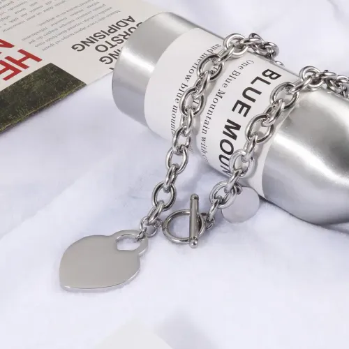 NTM2799 Women's Stainless Steel O Chain with OT Clasp Heart Pendant Necklace