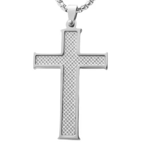 NTM1861 Cross Pendant Necklace Stainless Steel Religious Jewelry Charm