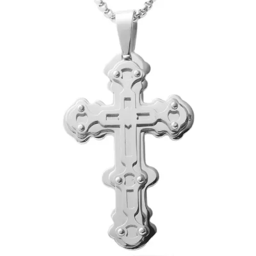 NTM1863 Cross Pendant Necklace Stainless Steel Crucifix Jewelry
