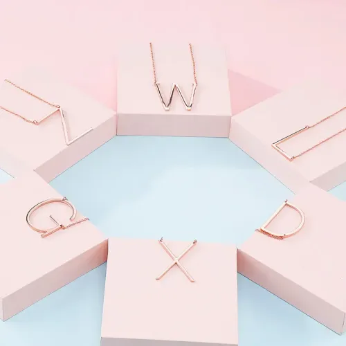 NTM2470 Stainless Steel Capital Letter Necklace Alphabet Jewelry Accessory