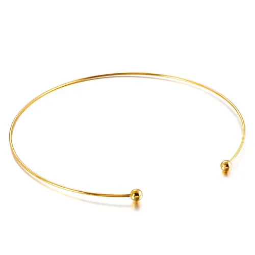 NTM2479 C Shaped Stainless Steel Choker Open Collar Necklace for Women's Jewelry
