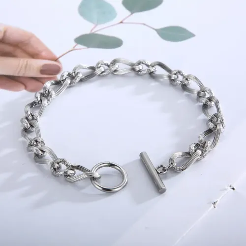 BTM1078 Bold Hip-Hop OT Clasp Titanium Steel Bracelet for Women Street Style Jewelry