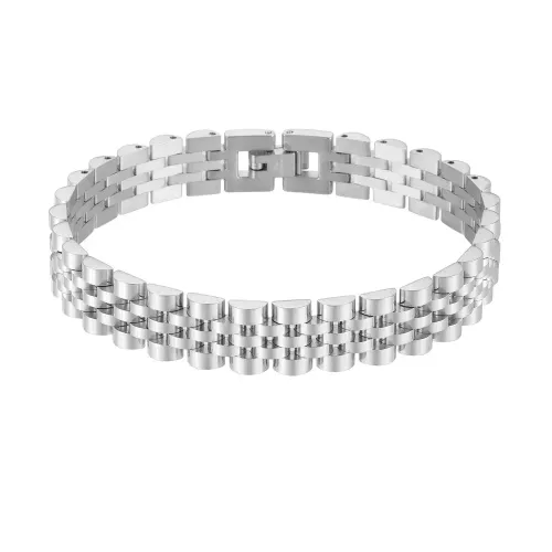 BTM834 Men's Adjustable 15MM Wide Stainless Steel Bracelet Titanium Flex Band