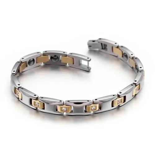 BTM1361 Women's Titanium Steel Bracelet with Diamond Gold Magnetic Stainless Steel Jewelry