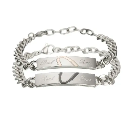 BTM683 Titanium Steel Couple's Bracelet Puzzle Heart Design Romantic Jewelry Accessory