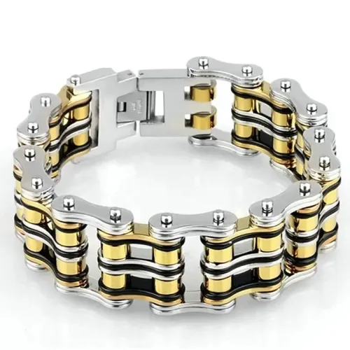 BTM1508 Men's Stainless Steel Motorcycle Chain Bracelet Titanium Biker Style Jewelry