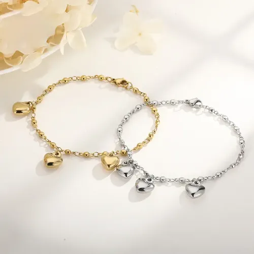 BTM1106 Heart-Shaped Qixi Festival Bracelet Stainless Steel Best Friend Jewelry