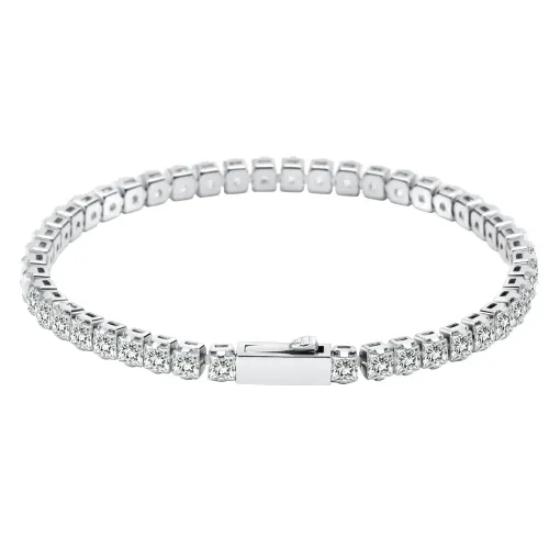 BTM1373 Tennis Chain Cubic Zirconia Woven Bracelet Hip Hop Stainless Steel Men's Jewelry