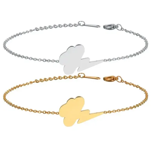 BTM1811 Cute Lightning Cloud Stainless Steel Bracelet for Women Adorable Fashion Jewelry