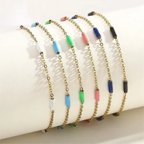 BTM951 Oil Drop Stainless Steel 18K Gold-Plated Sweet Girl Bracelet Chic Jewelry
