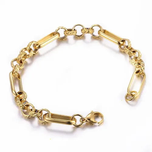 BTM1460 Men's Bracelet in Vacuum Gold-Plated Titanium Steel Pure Gold Electroplated Stainless Steel Accessory