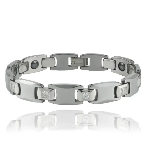 BTM610 Titanium Steel Bracelet Punk Style Unisex Wristband in Stainless Tungsten Steel