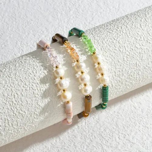 BTM1680 Stainless Steel Pearl Bracelet Handcrafted Beaded Chain for Office Ladies (OL)