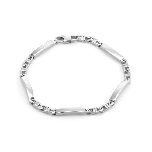 BTM1417 5MM Curved Plate Stainless Steel Bracelet Couples' Matching Jewelry Set