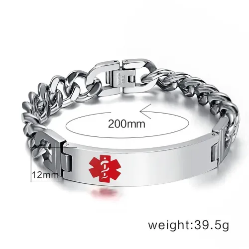BTM1378 Customizable 12MM Stainless Steel Curb Bracelet Versatile Personalized Jewelry