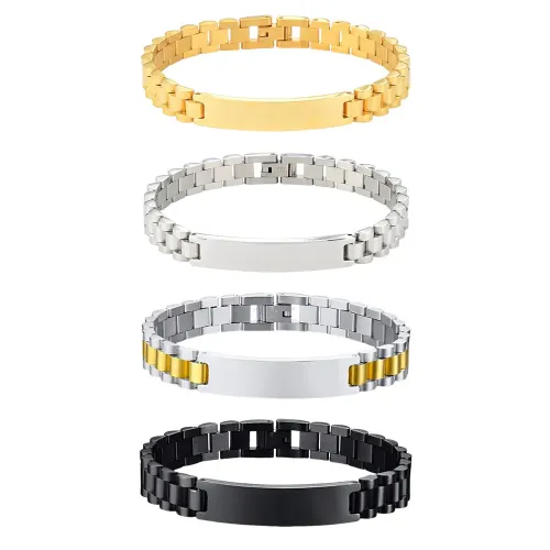 BTM841 Stainless Steel Jewelry: 10MM Curved Titanium Bracelet for Women