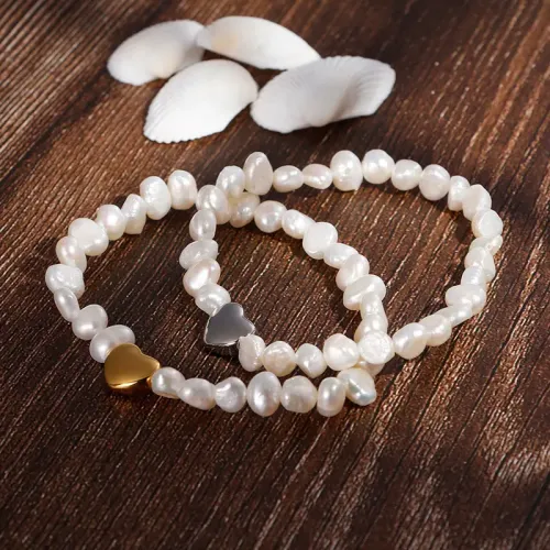 BTM1144 Heart Shell Pearl Bracelet for Bridesmaids Elegant Wedding Jewelry Accessory