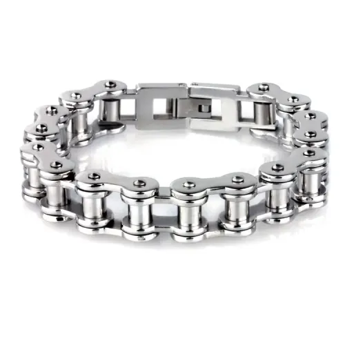 BTM1498 Rugged Motorcycle Chain Bracelet in Titanium Steel Bold Biker Jewelry Accessory