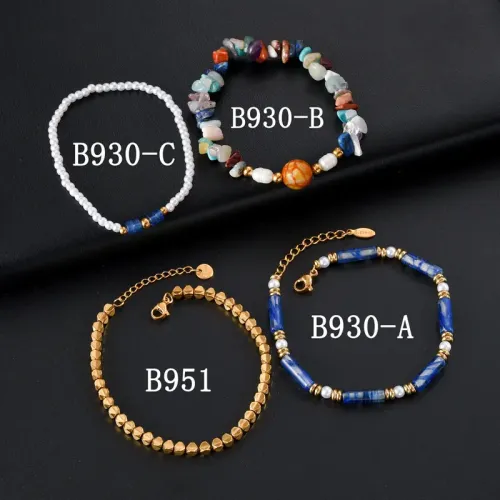 BTM1668 Ethnic Beaded Layering Bracelet for Women 14K Crushed Gemstone Jewelry