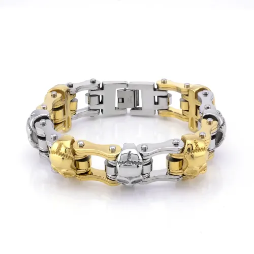 BTM1458 Hip Hop Titanium Steel Bicycle Chain Bracelet Edgy Stainless Steel Jewelry Accessory
