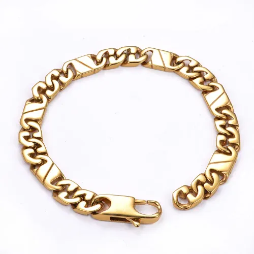 BTM1466 Men's Gold-Plated Stainless Steel Bracelet Premium Titanium Steel Wrist Chain