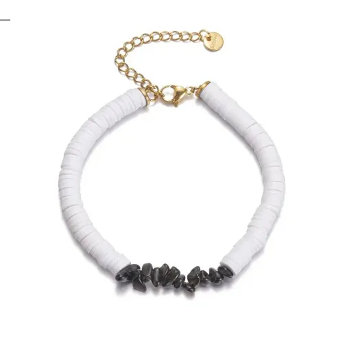 BTM1799 Bohemian Crushed Stone Clay Bead Bracelet Handcrafted Beaded Jewelry