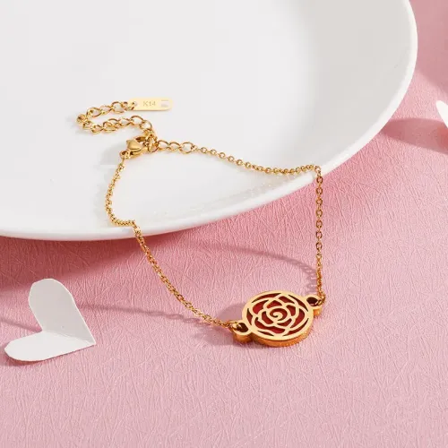 BTM946 Stainless Steel Hollow-Out Women's Circular Bracelet Trendy Accessory