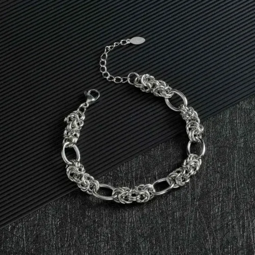 BTM1587 Masculine Horsewhip Circle Chain Bracelet Titanium Steel Thick Link for Men