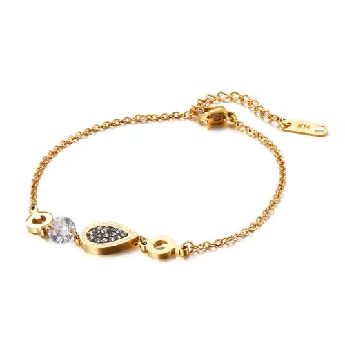 BTM1002 Fresh Sparkling Geometric Zircon Bracelet Titanium Steel Jewelry for Modern Elegance