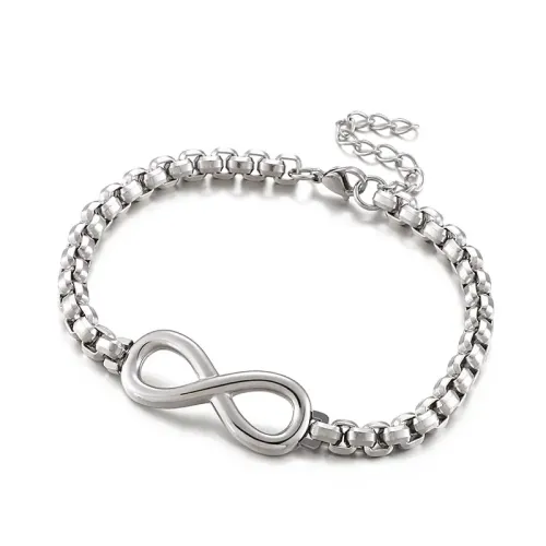BTM1293 Infinite 8 Square Titanium Steel Bracelet for Women Elegant Jewelry Accessory