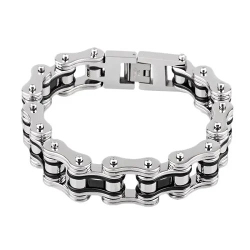 BTM1528 Men's Stainless Steel Titanium Chunky Bracelet Biker Chain Motorcycle Style Jewelry
