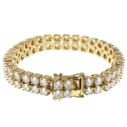 BTM1397 12MM Titanium Steel Double Row Zircon Bracelet Stainless Steel Tennis Chain