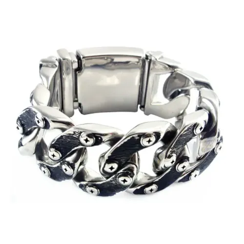 BTM1473 Men's Extra Wide Thick Titanium Steel Bracelet Durable Stainless Cast Jewelry