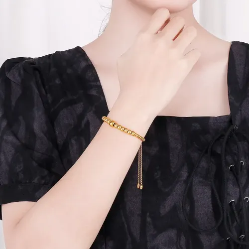BTM1229 Adjustable Electroplated Bead Bracelet for Women Elegant Jewelry Accessory