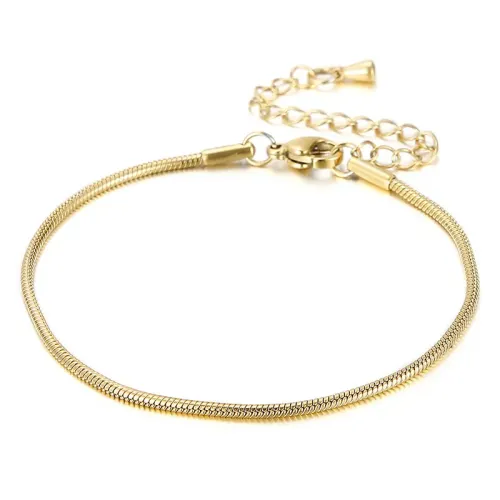 BTM955 Adjustable Gold-Plated Stainless Steel Snake Bone Bracelet for Women Premium Titanium Jewelry