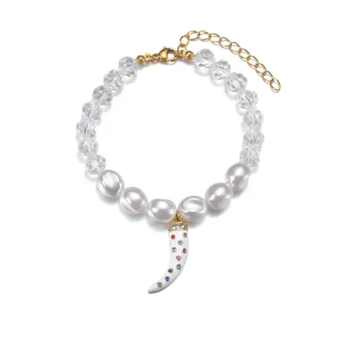 BTM1630 Titanium Steel Chili Pendant Pearl Bracelet Beaded Jewelry for Women OL