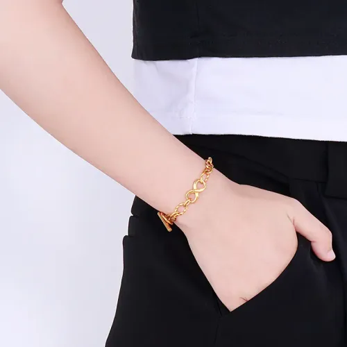 BTM1049 Heart Pendant OT Clasp Stainless Steel Bracelet Hollow Love Charm Fashion Jewelry
