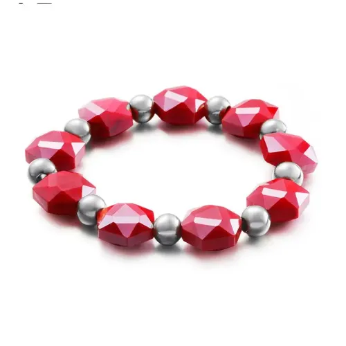 BTM1129 Bohemian Titanium Steel Multicolor Beaded Crystal Bracelet Women's Fashion Jewelry