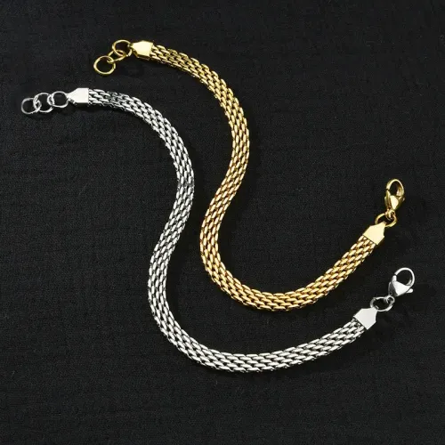 BTM1578 6mm Square Wide Chain Bracelet Unisex Stainless Steel Bold Fashion Statement