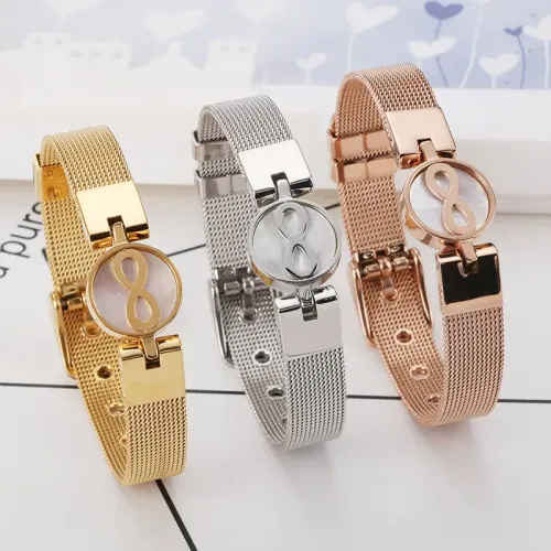 BTM1283 8 Infinity Mesh Bracelet Stylish Watch Design Jewelry