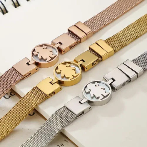 BTM1289 Stainless Steel Plated Mesh Strap Bracelet for Little Girls Delicate Fashion Accessory