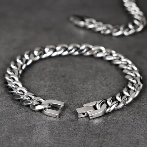 BTM1534 Cuban Link Bracelet Hip Hop Titanium Steel Chain for Singles