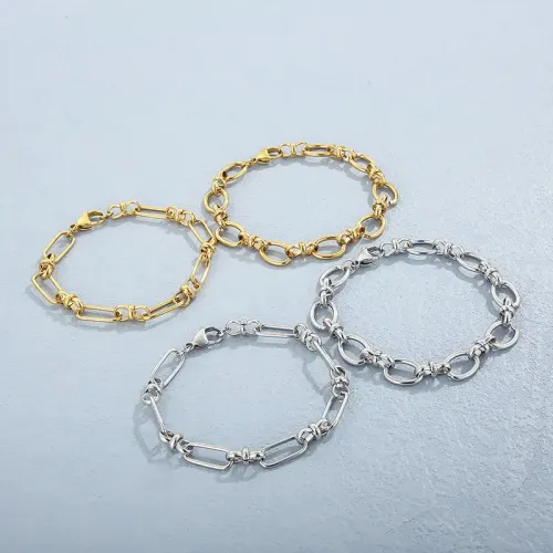 BTM957 New Hollow Geometric Knot Stainless Steel Spliced Bracelet Modern Jewelry Design