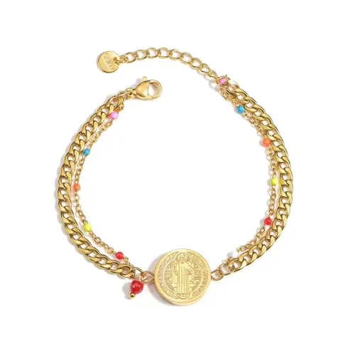 BTM1647 Handmade Beaded Stainless Steel NK Chain Bracelet for Girls Premium Quality Jewelry