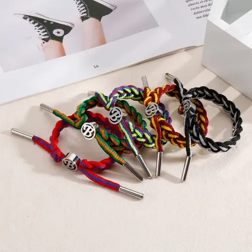 BTM1027 Multicolor Stainless Steel Woven Couples' Slide Bracelet with Capital B Sports Style