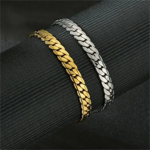 BTM1610 Hip Hop Embossed Bracelet for Women Stainless Steel Striped Couples Jewelry