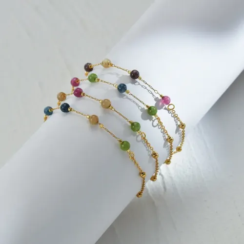 BTM1762 14K Gold Colorful Beaded Bracelet for Women Elegant Ladies' Jewelry Piece